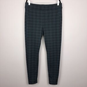 Liverpool Black and Teal Plaid High Rise Pull On Skinny Ponte Pants size 14
